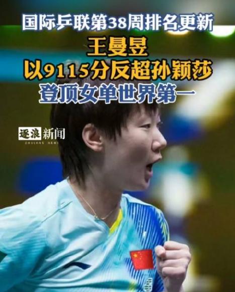 说出来你可能不信！国际乒联第38周最新排名，最让球迷欣喜的并非王曼昱登顶世界