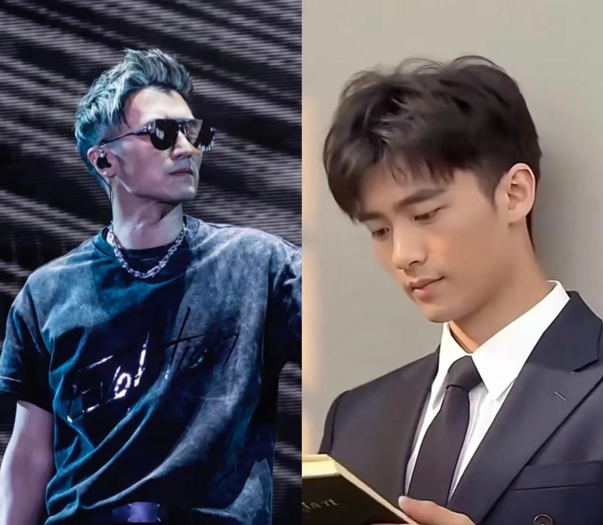 谢振轩16岁已经比谢霆锋高出半个头，182的个头往爸爸身边一站，镜头直接变成最萌