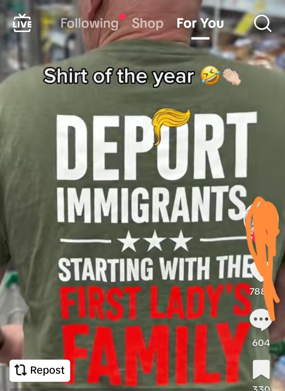 驱逐移民，先从第一夫人开始……这件爆火T恤火遍美国！美国特朗普班子一直在驱逐非法