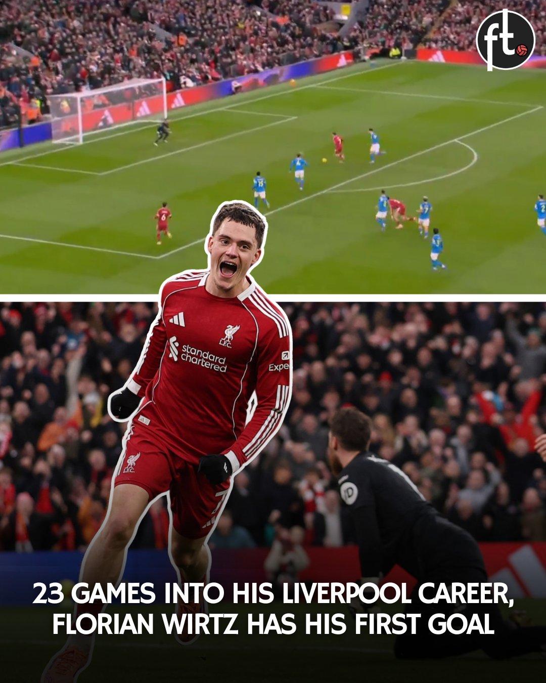 维尔茨谈自己在利物浦的首粒英超进球：“进球很棒，在场上的感觉（很棒），球迷们簇拥