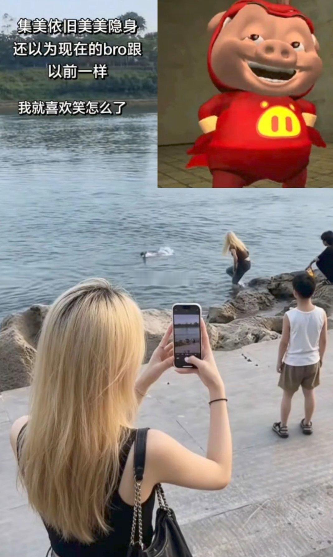 广西贵港大东码头有人溺水，据网友拍摄现场视频显示：事发时岸边有多人围观，有男有女