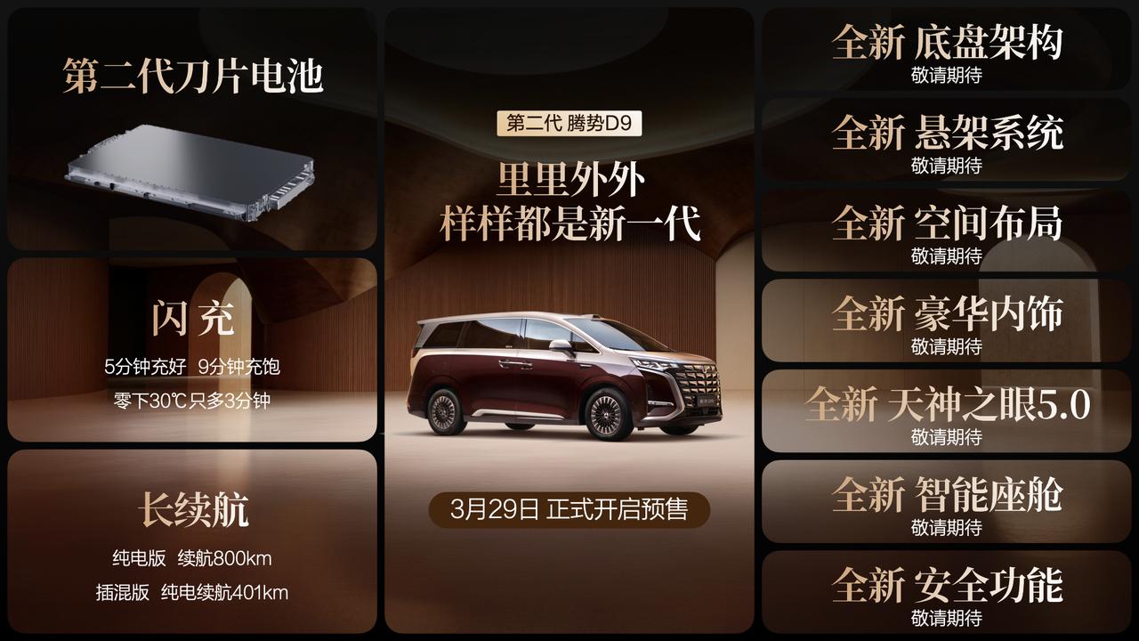 【二代腾势D9预售太香了！38.98万起，家用商务直接一步到位】第二代腾势D