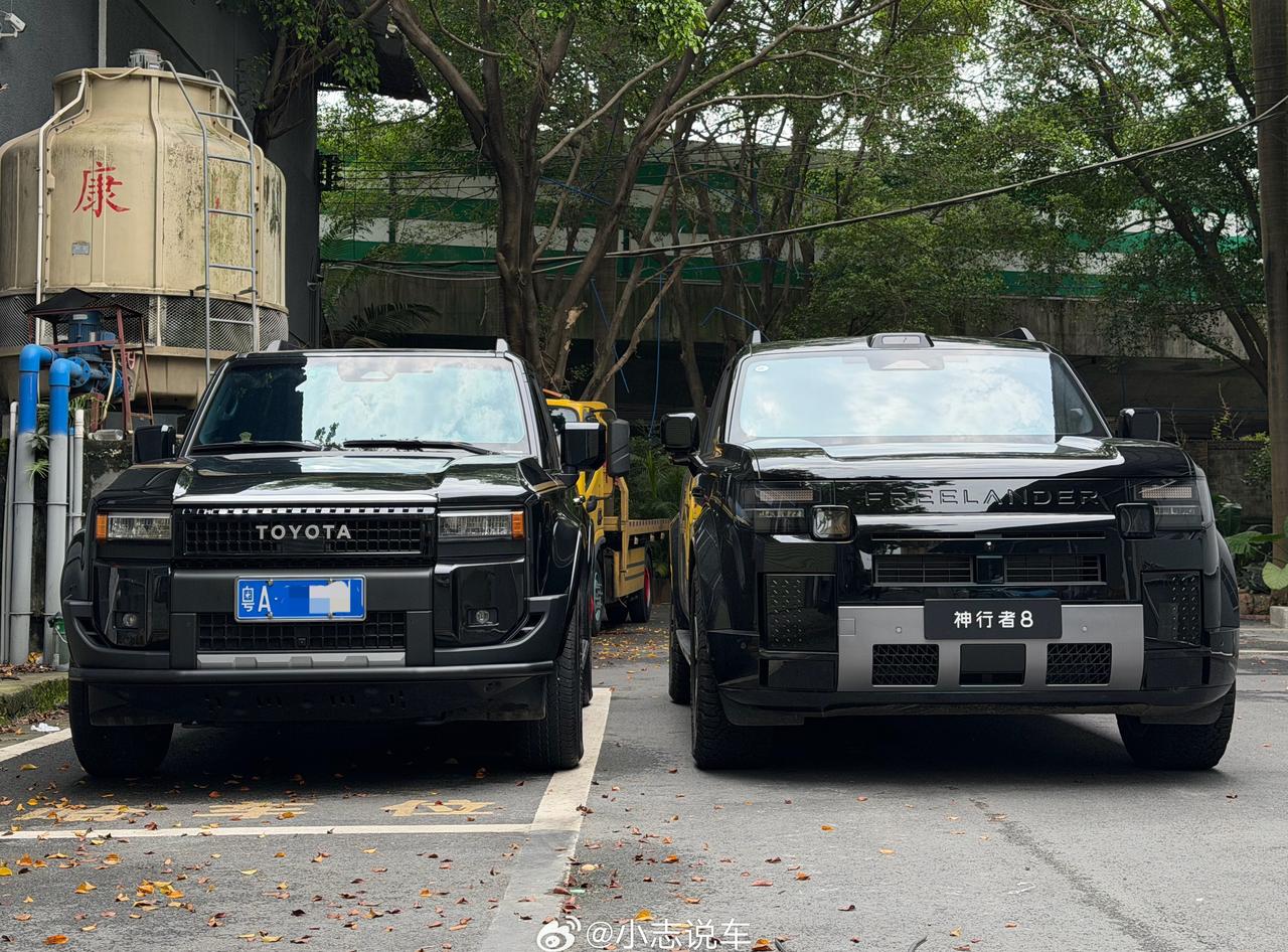 终于拿到神行者8～之前没时间去试驾！[滑稽笑]刚到一台极夜黑外观+天空岛蓝内饰神行