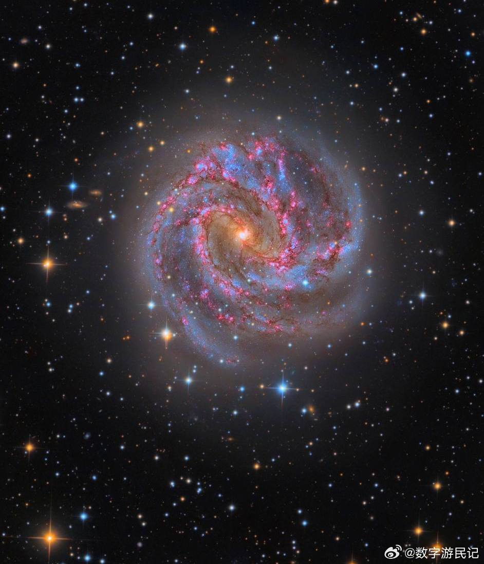 螺旋星系M83，在1500万光年外闪耀光芒！它是一个位于长蛇座的条状螺旋星