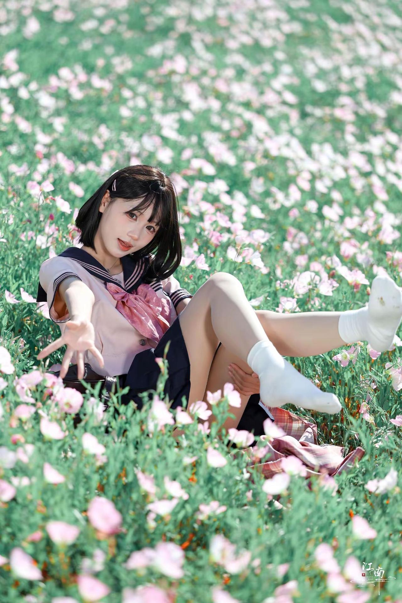 佳能r62加rf70-2002.8。jk穿搭真的是一种感觉粉花与水手服jk