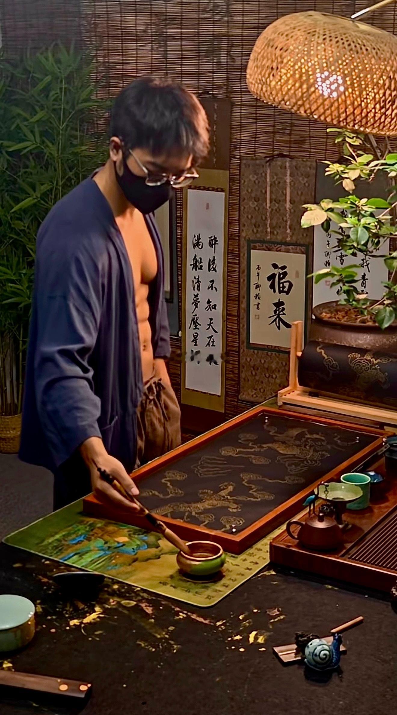 这位书法博主终于露脸了
