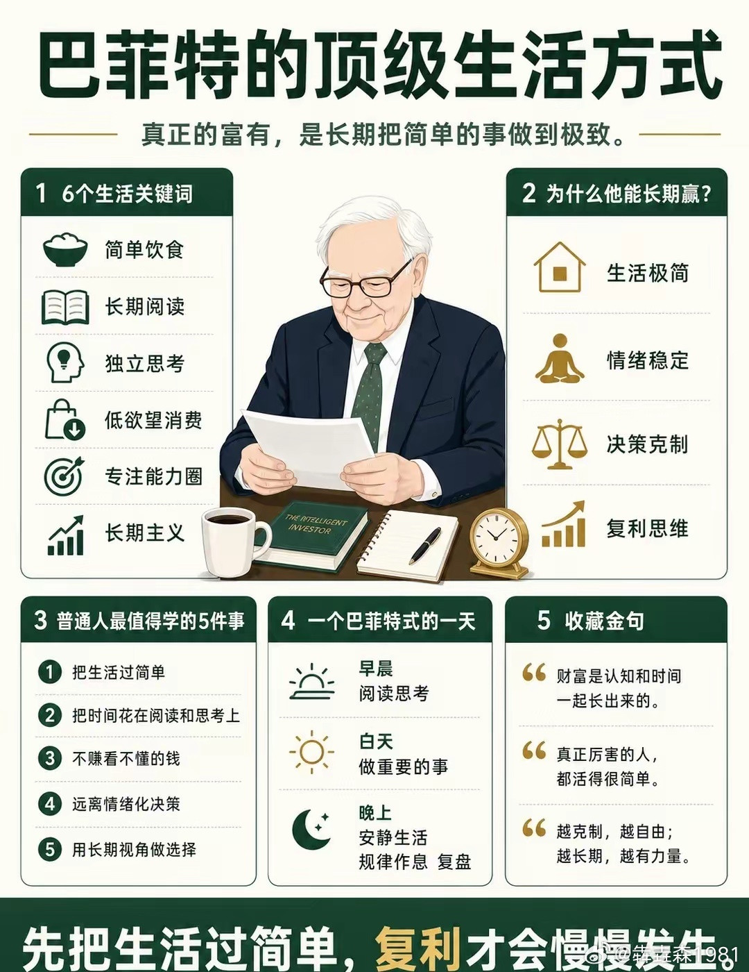 巴菲特的顶级生活方式，先把生活过简单，复利才会慢慢发生