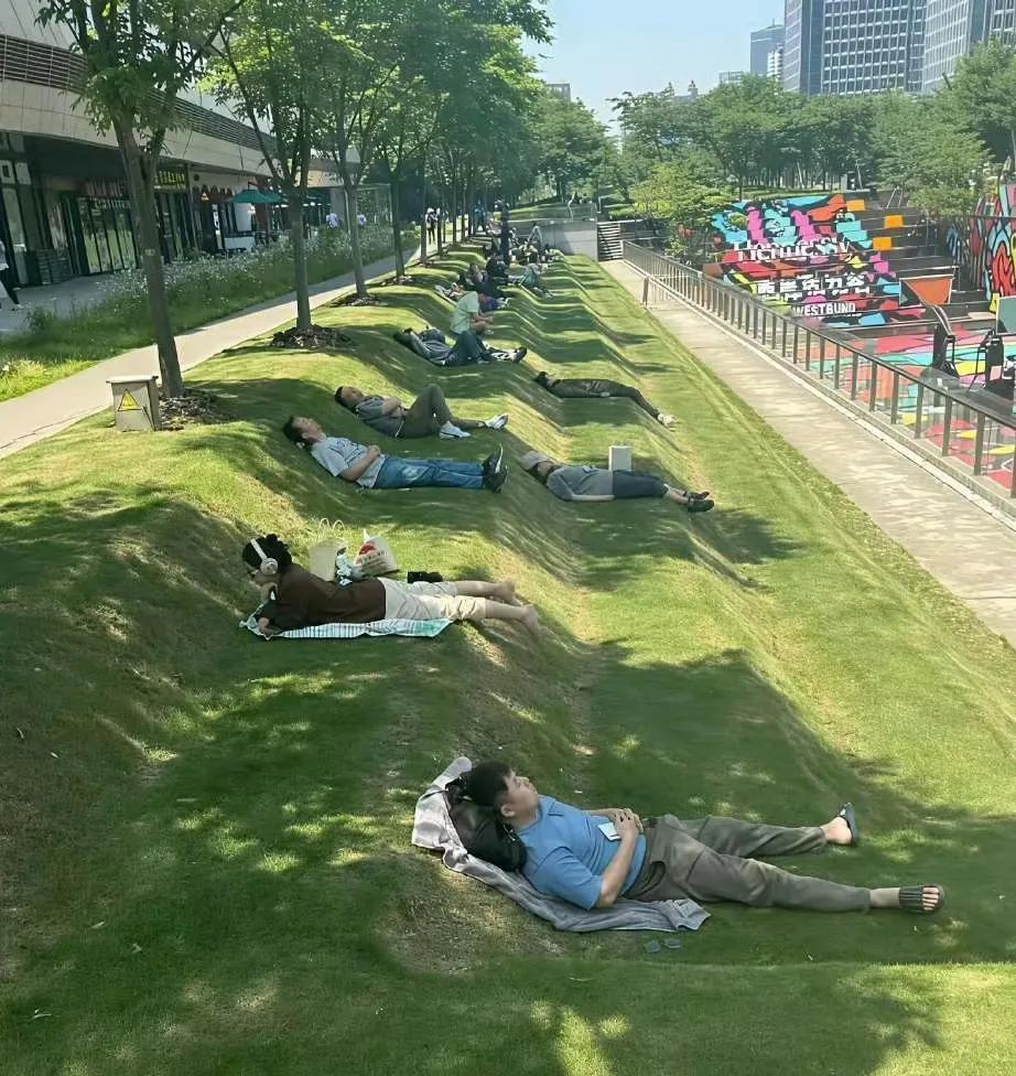 这草坪是在哪个城市？是谁设计的？简直不要那么舒服！炎炎夏日，睡意袭来，突然发现