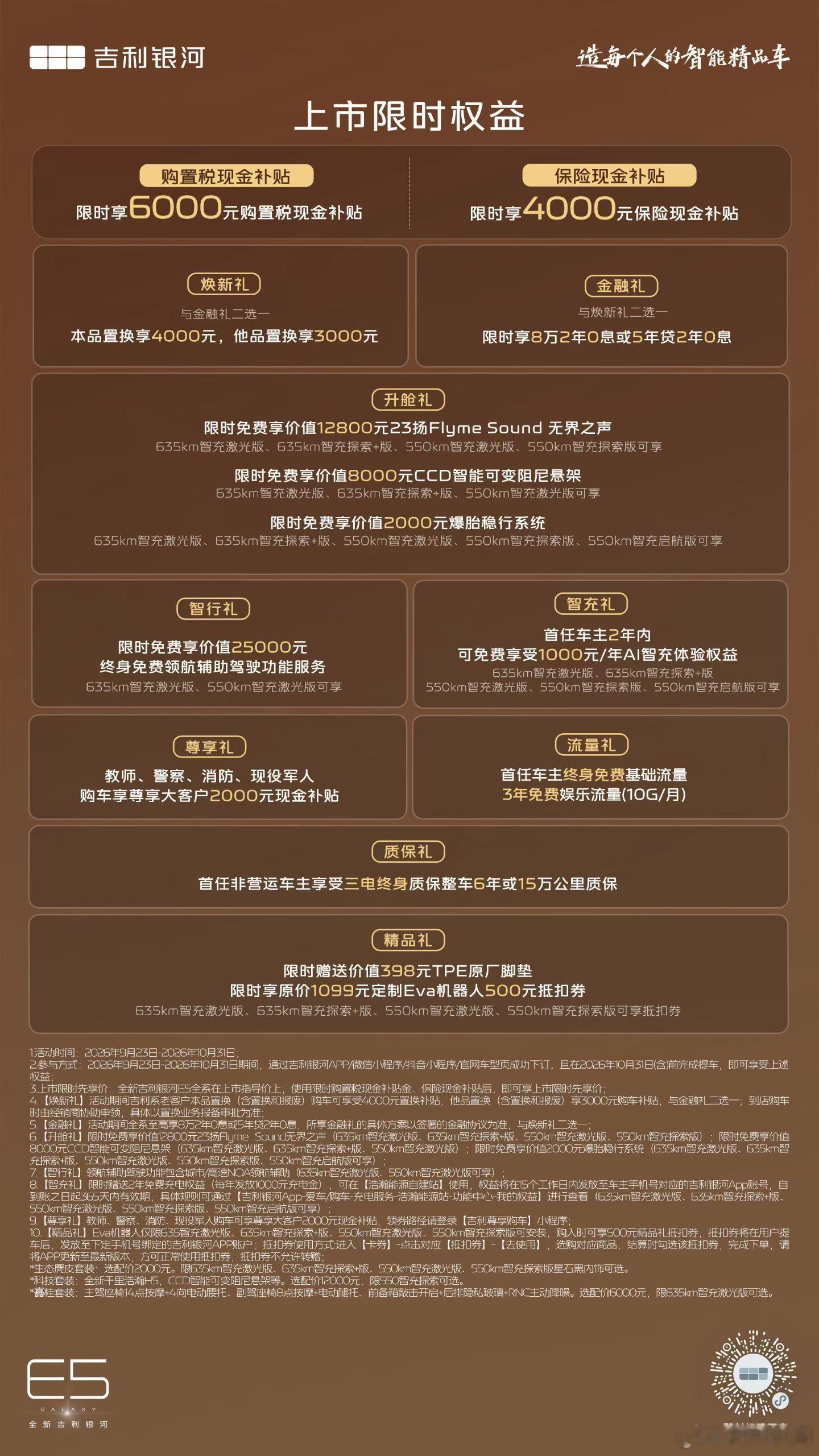 全新吉利银河E5，9.78万起这价格是来卷死同行的吧！800V平台+6