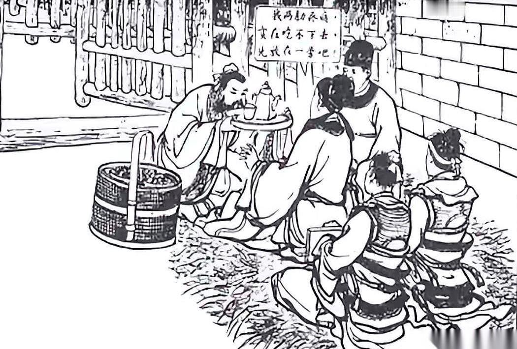 大牢里，岳飞父子三人坐着，空气里全是稻草和绝望的味道。突然，牢门吱呀一声开了。