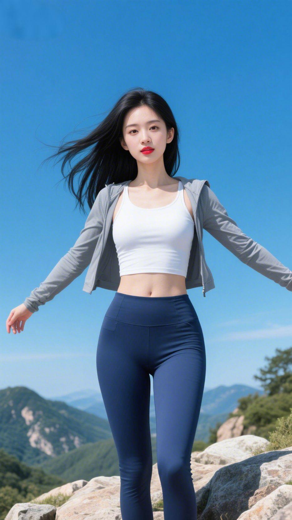 晴日山巅揽清风澄澈的晴空如洗，清冽的山风从山谷间穿来，裹挟着草木与山石的清