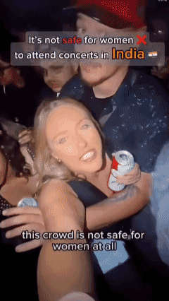 英国女子曝印度演唱会变噩梦！12月8日阿萨姆邦古瓦哈蒂演唱会现场，她和朋友全程