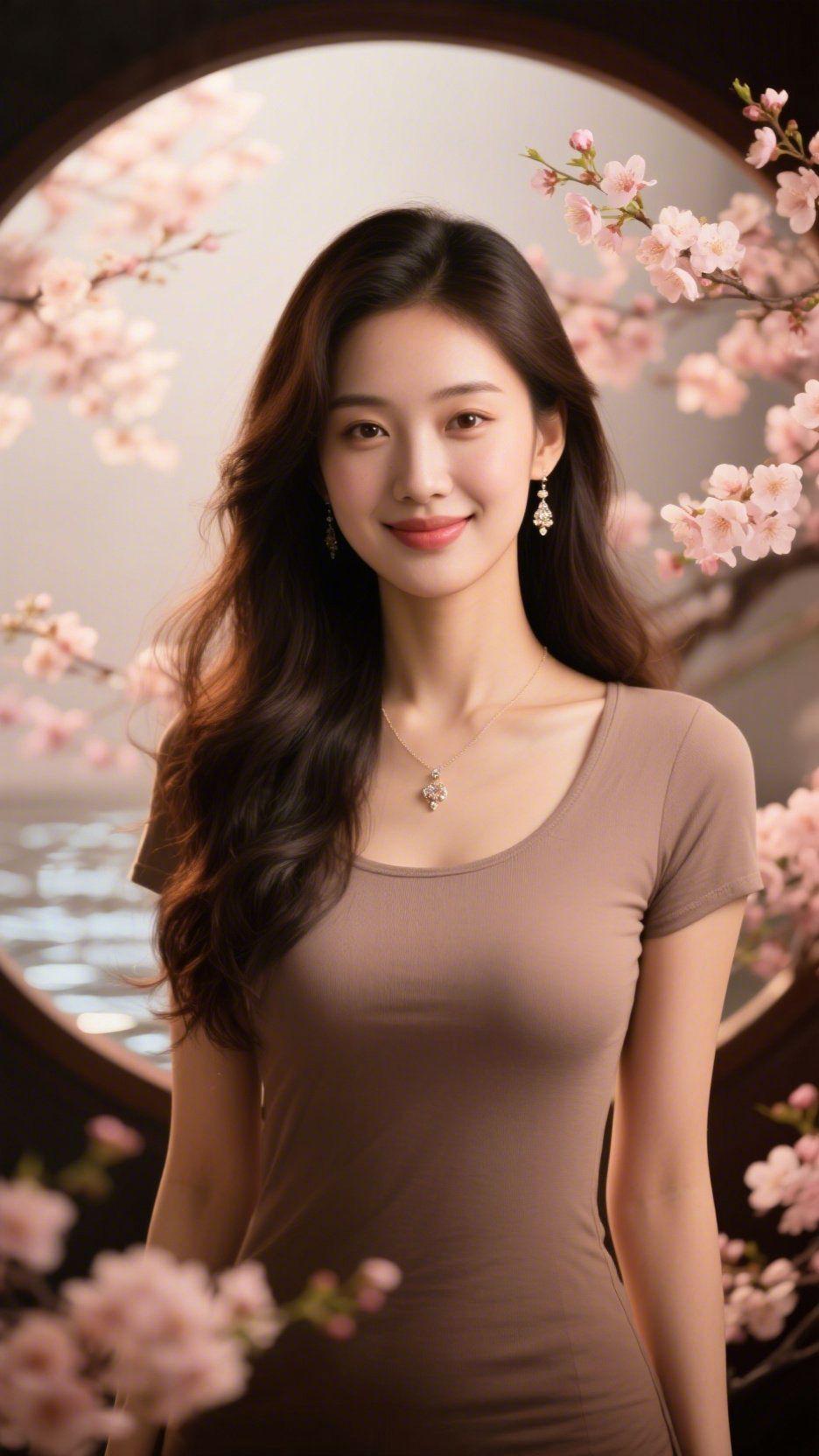 春窗桃韵月牖虚涵一镜开，晴光软逐暖风来。繁枝缀粉匀春色，细蕊凝香散浅埃。