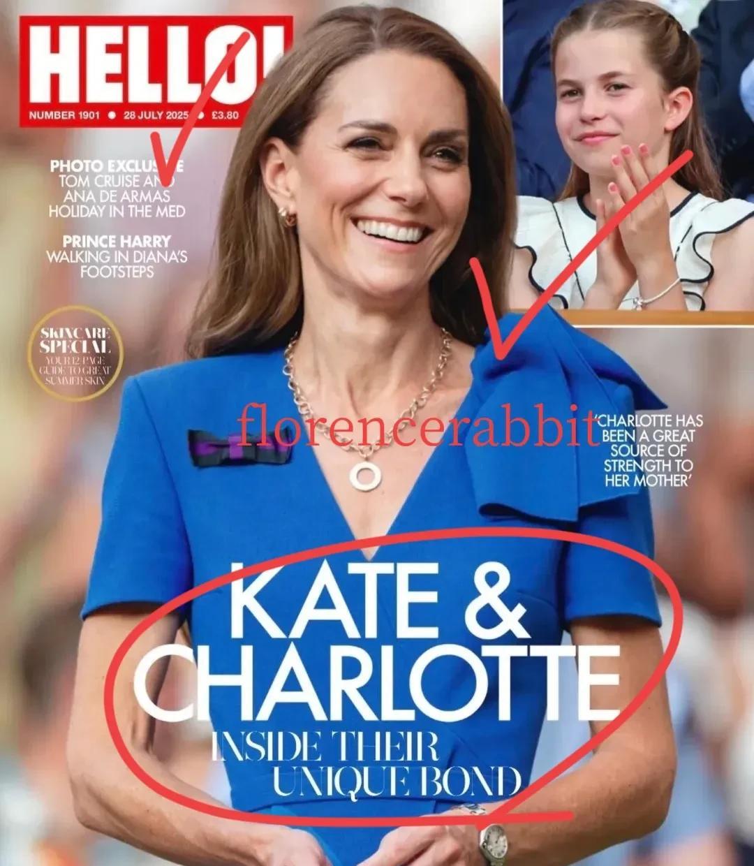 威尔士王妃和孩子们分别登上英国和加拿大杂志周刊。凯特和女儿夏洛特公主之间的独特纽