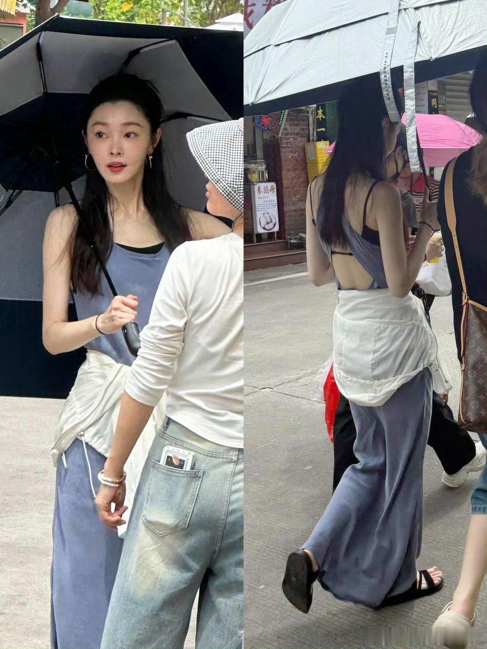 宋轶真的好白啊，也好瘦啊，长长的一条不愧是女明星​​​