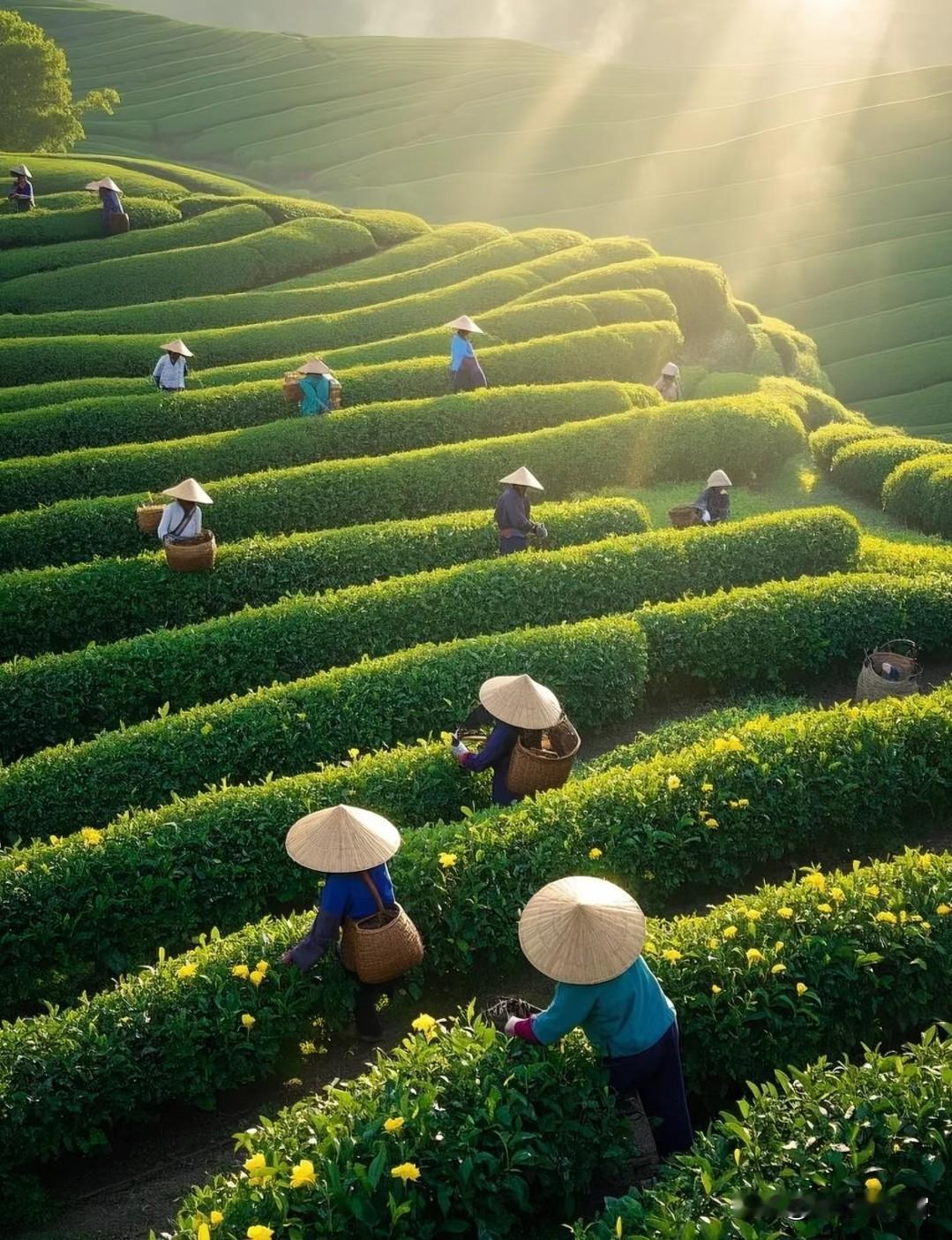 小时候陪大人喝茶，那味道至今无可比拟。茶叶是田边地角采下的嫩尖，水是井里的山泉，