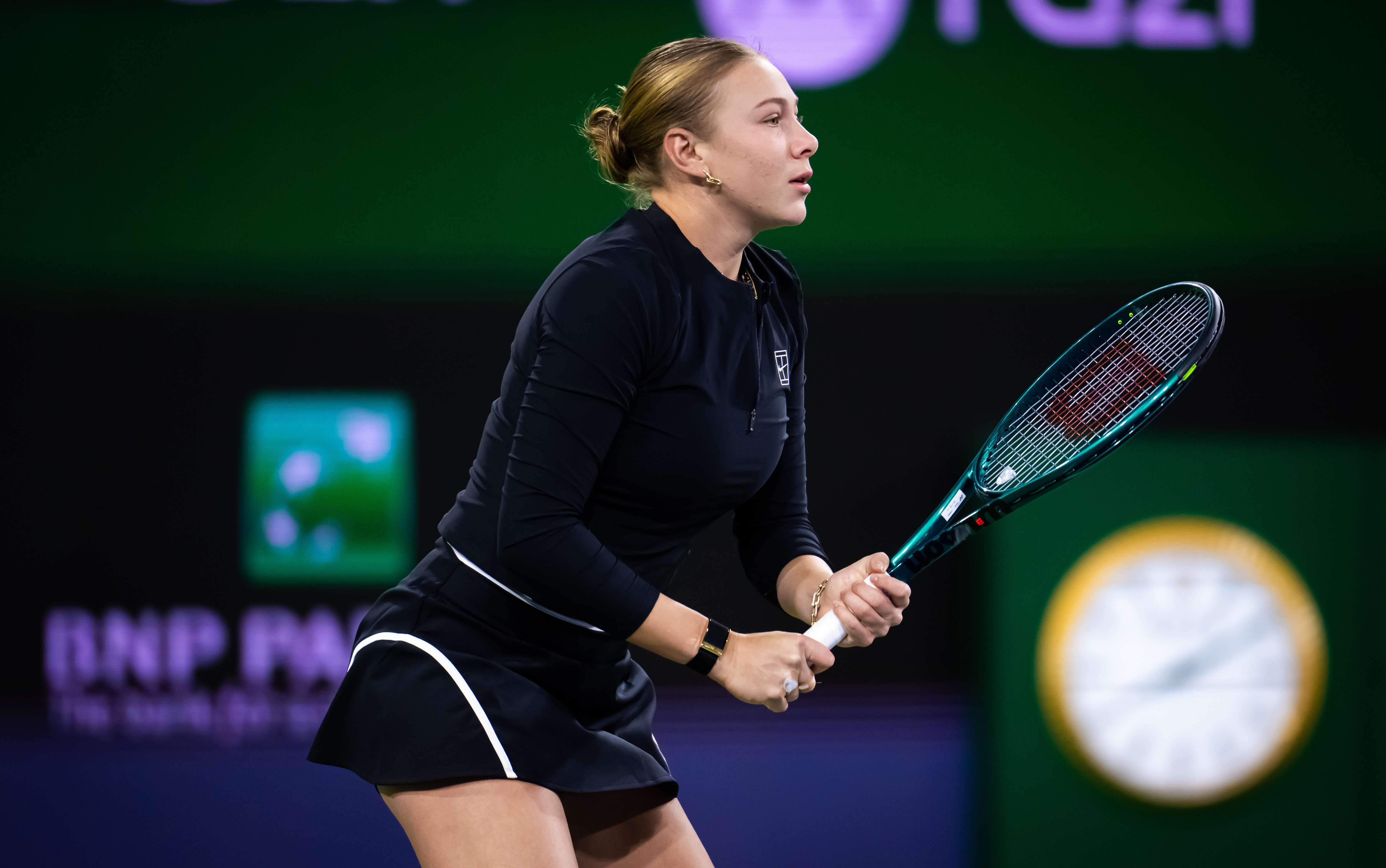 追平个人赛会最佳战绩🙌WTA1000印第安维尔斯站第三轮，6号种子阿尼西莫娃耗