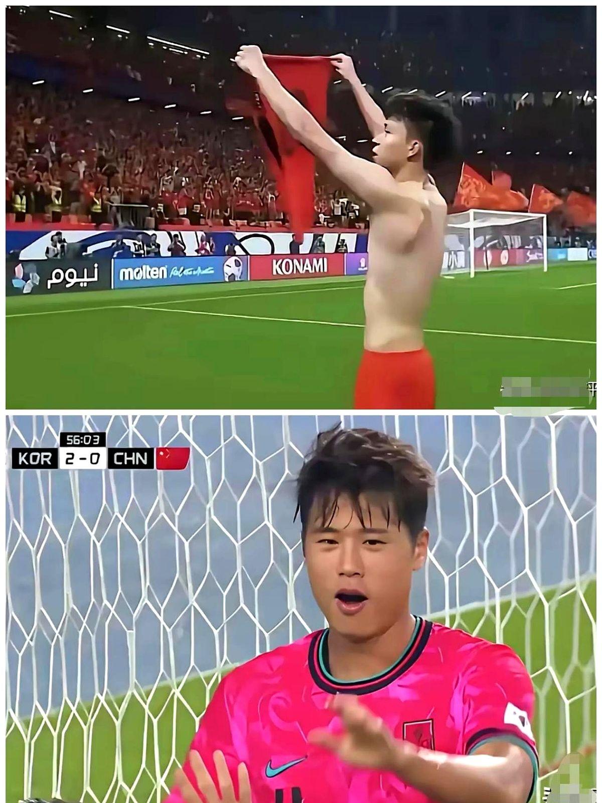 这两张图片是对中国男足的最大讽刺一张是中国男足自己讽刺自己一张是韩国男足