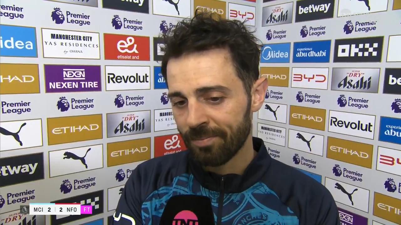 【B席：五五开的判罚都对我们不利】英超第29轮，曼城主场和诺丁汉森林2-2战平，