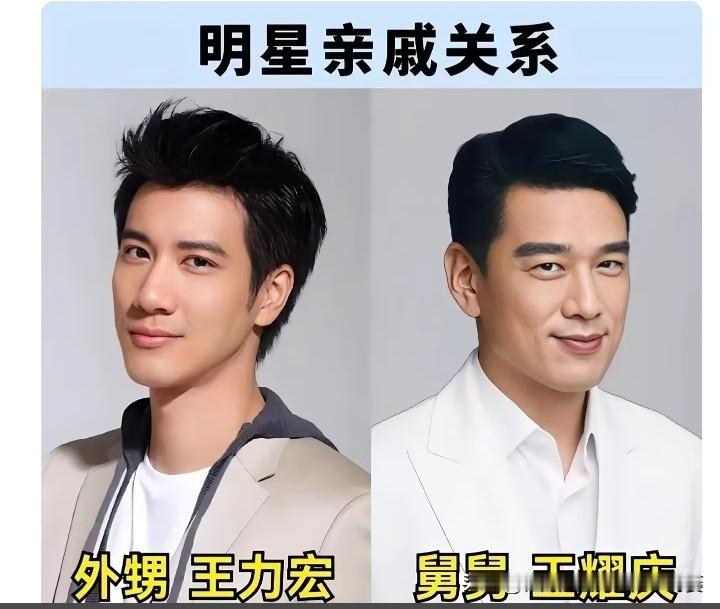 原来娱乐圈藏着这么多意想不到的亲戚关系！1. 外甥：王力宏｜舅舅：王耀庆​