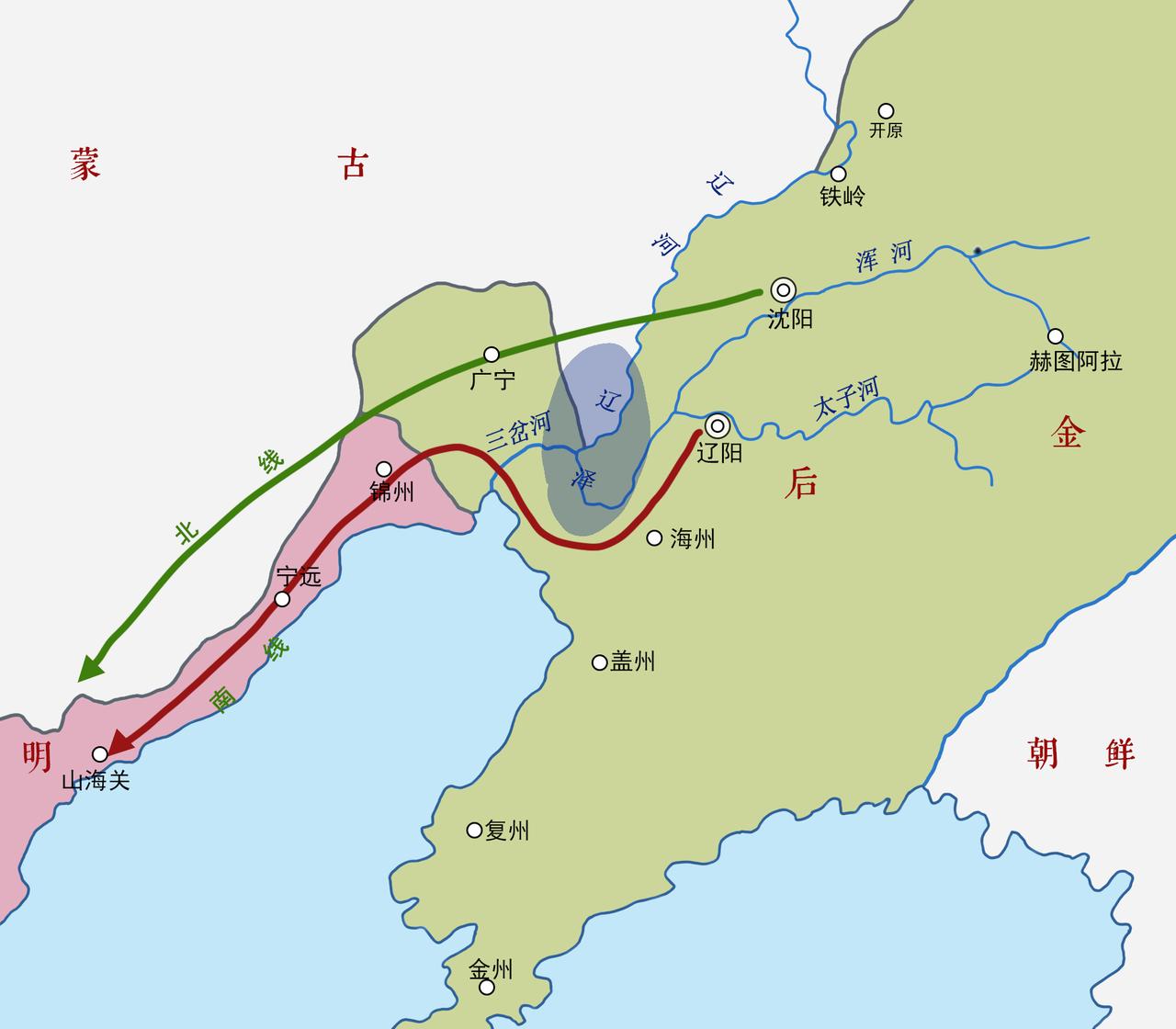 明朝想要对付后金，只有“收坚城，凭大炮”这一个方法，这也是熊廷弼、孙承宗、袁崇焕