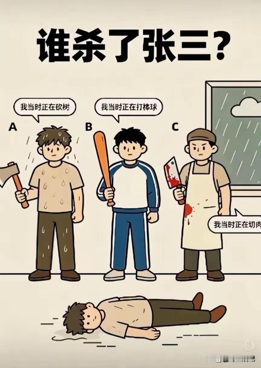 到底谁杀了张三，你能准确的把凶手揪出来吗？
