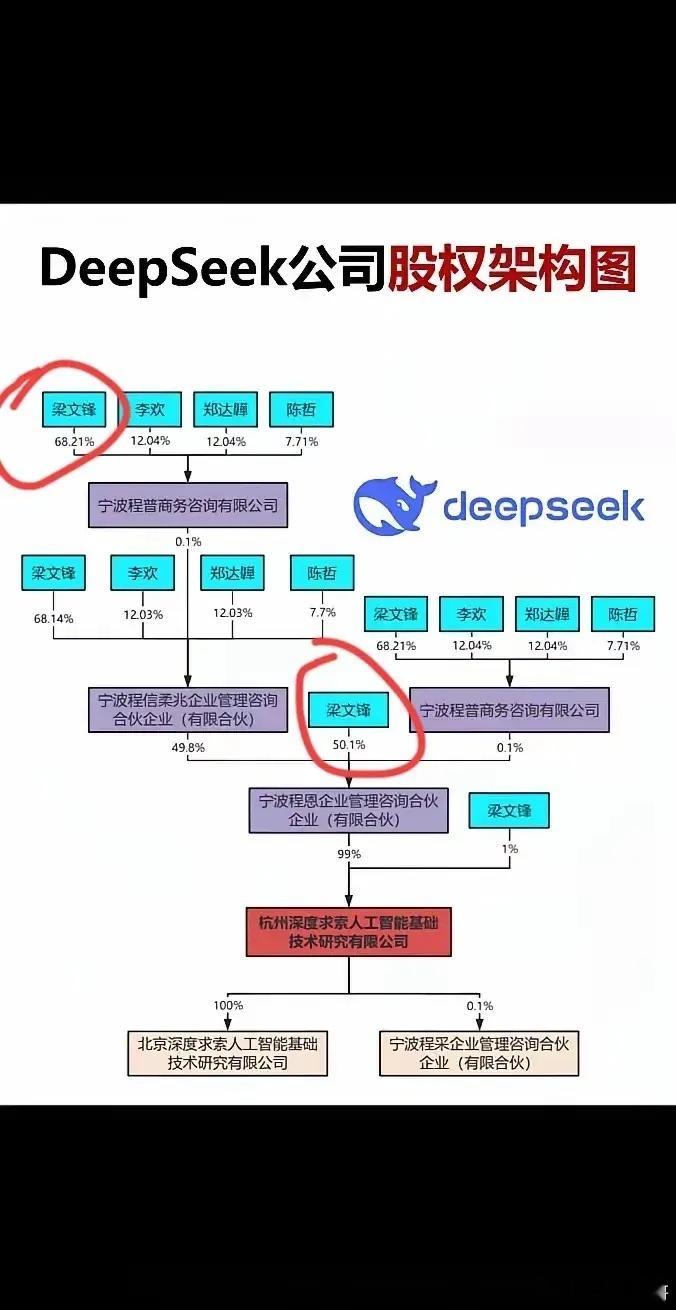 美国人的阴招开始伸向梁文锋了！看看DeepSeek股权架构，一旦梁文锋出问题，整