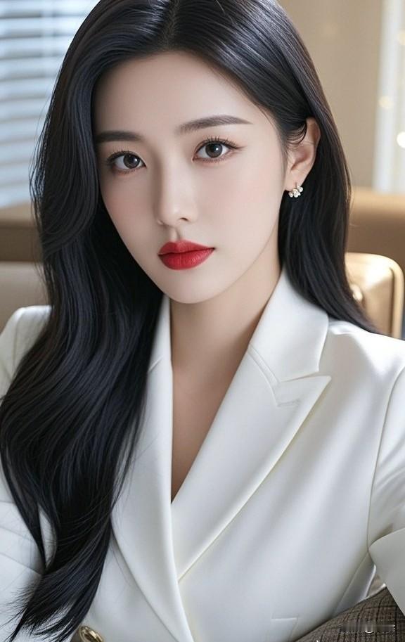 高颜值美女如何穿搭才能魅力加倍？不妨参考这套白色西装套装。利落的剪裁凸显干练气场