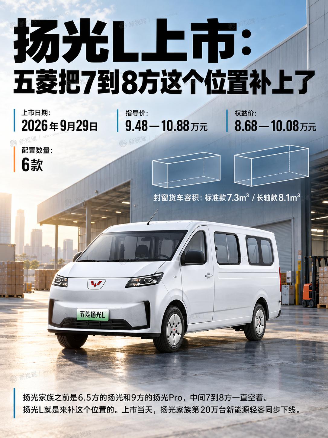 五菱扬光L：2米地库轻松进，城配痛点挨个点了一台城配轻客，电池居然比车还能扛。