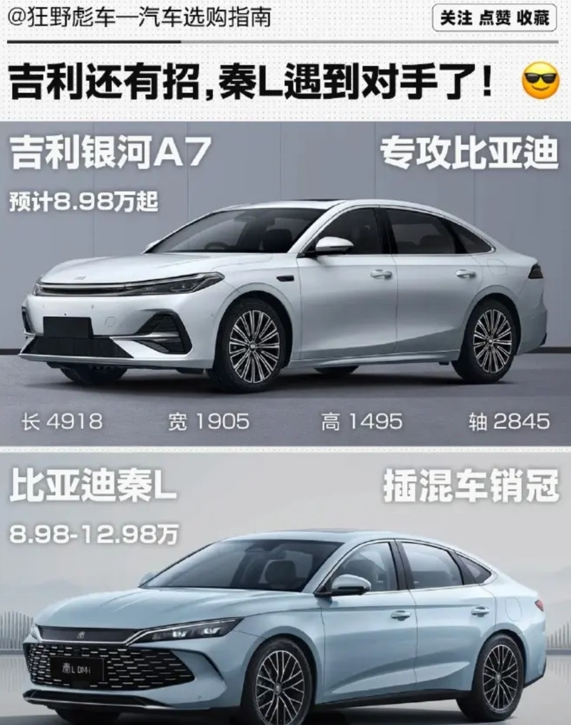 我问老伴，吉利今年咋总盯着比亚迪干？是因为车卖不动了急眼吗？老伴说，吉利今年新
