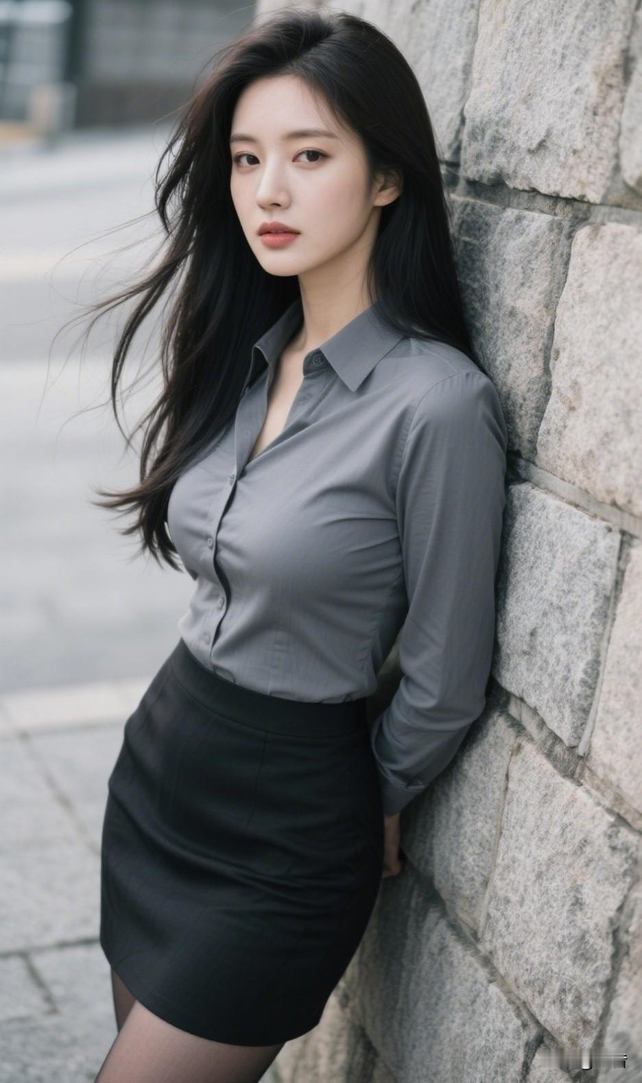 当御姐感遇上故事感一段凌乱的发丝一抹灰调里的光影