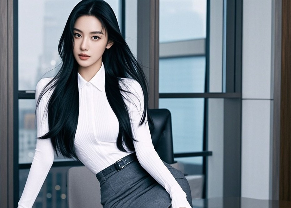 职场娇娘步生辉，丰腴曲线众人追