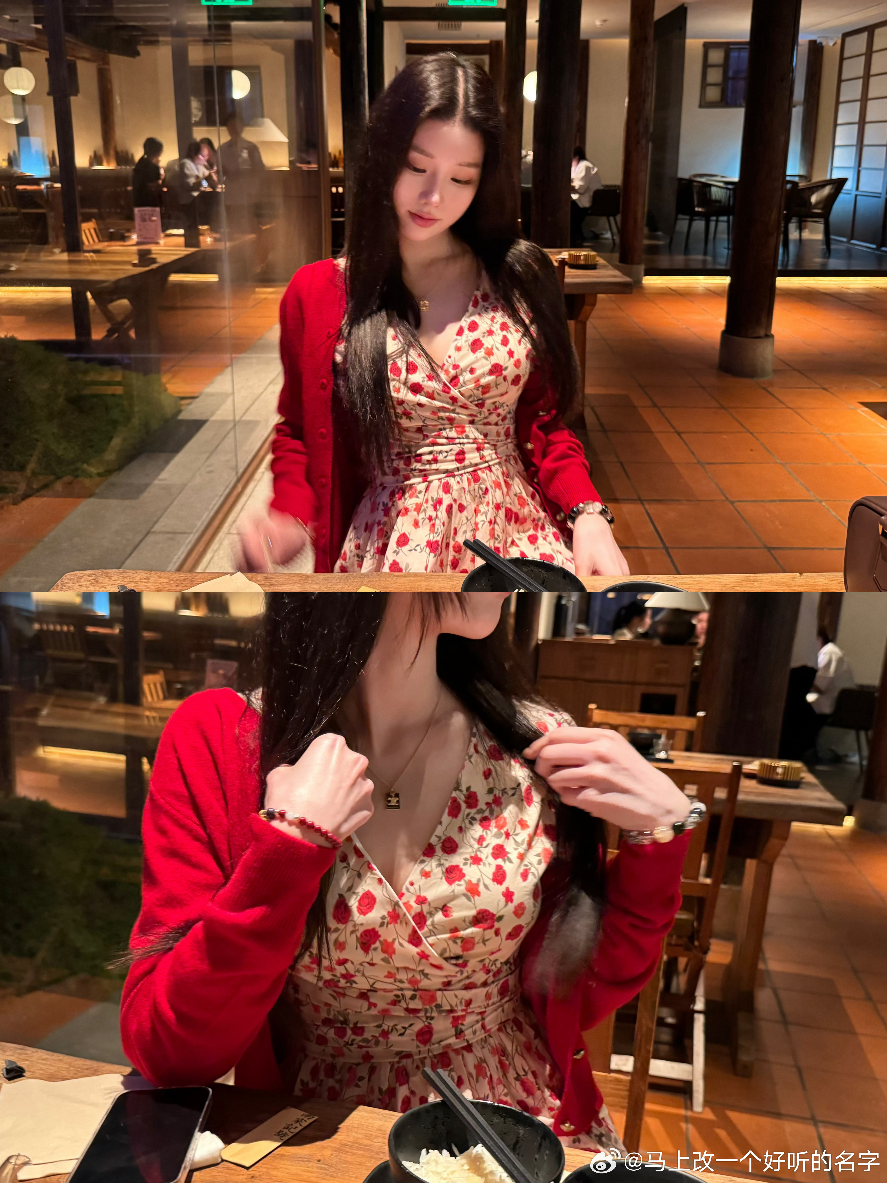 一些套，啧啧，显气色显身材，腰带扎紧，身材曲线藏不住，长度做的是比较优雅的长度，
