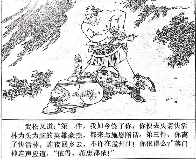 姜还是老的辣，老管营一句话，就让武松打蒋门神多了一丝正义感。醉打蒋门神与武松