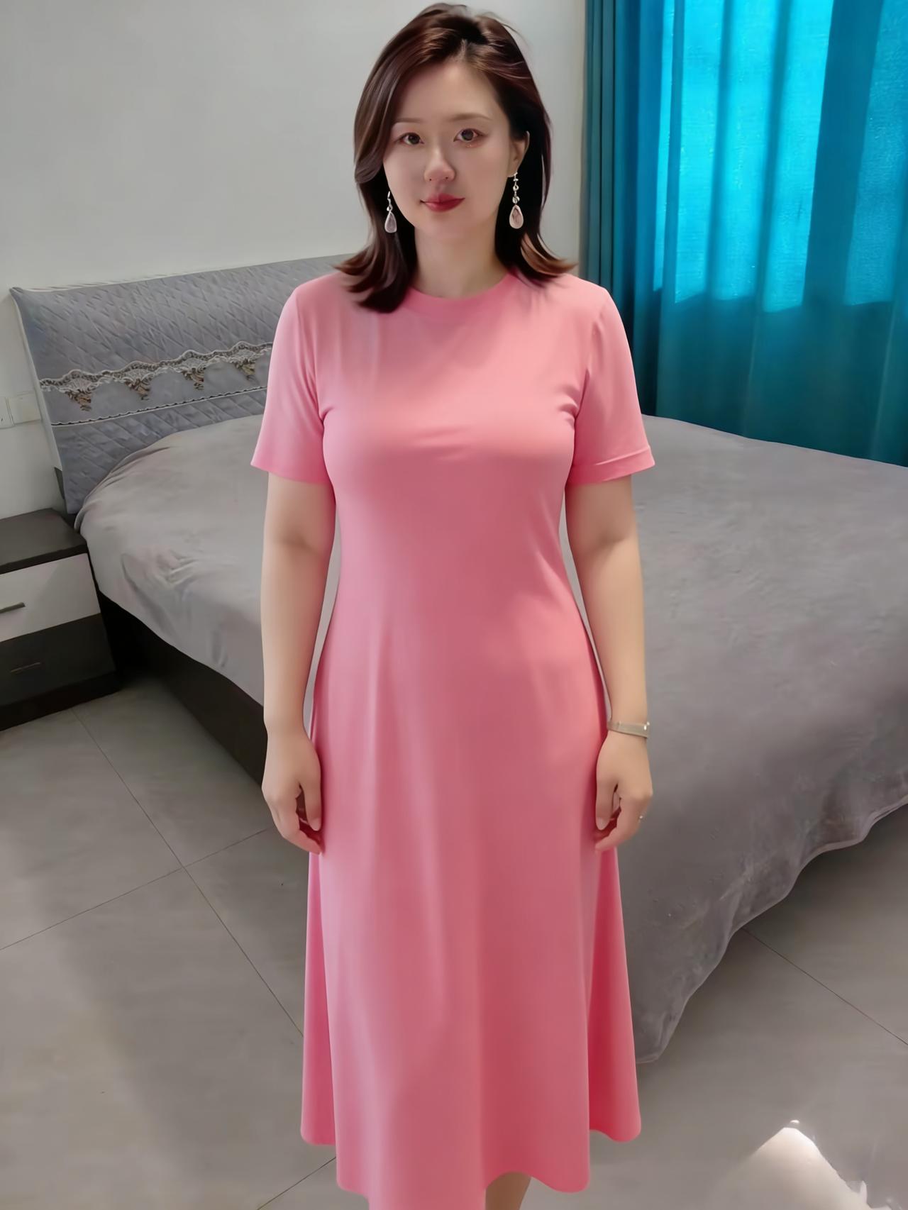 翠幕蓝窗映晓霞，佳人玉立着粉纱。云鬟半挽凝香雾，珠珮轻摇漾月华。软袂风微飘杏