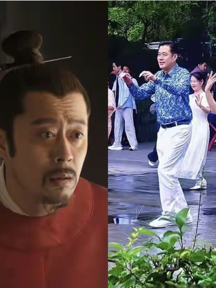 54岁刘钧公园跳广场舞，动作比大妈还丝滑！被网友偶遇拍了下来，一身休闲装，没助理没保镖，完全没明星架