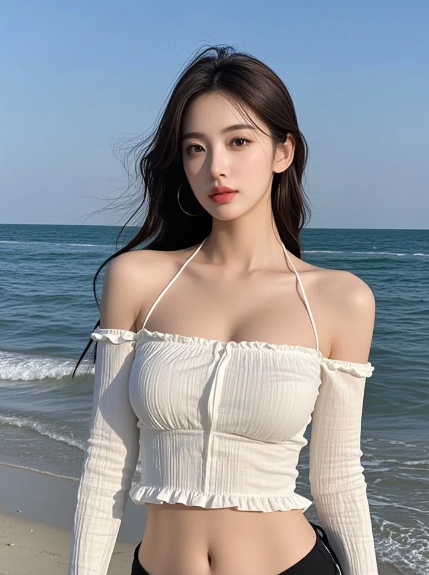 她和大海一起出现的画面，真的太震撼了
