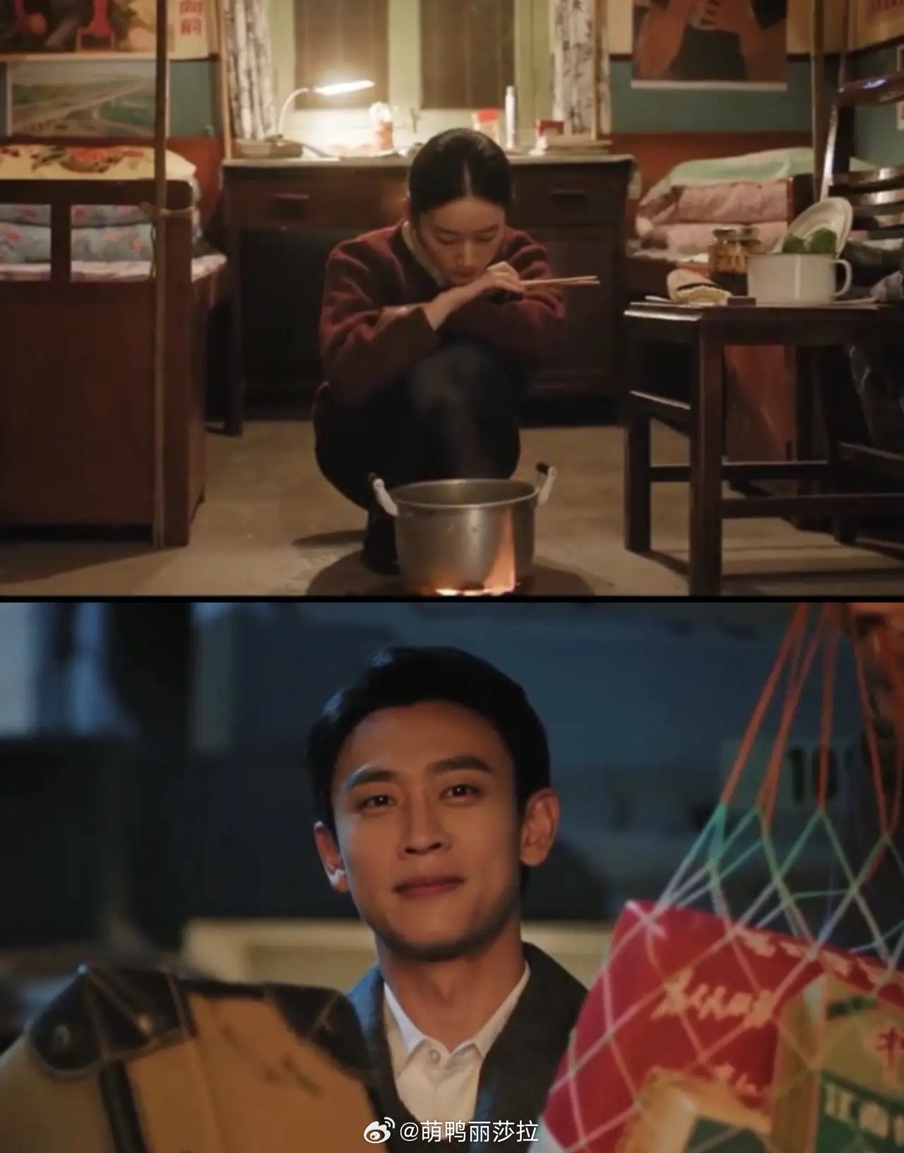 《纯真年代的爱情》过年那天、方穆静穿着瞿桦送的毛衣，一个人孤零零在宿舍煮面条吃，