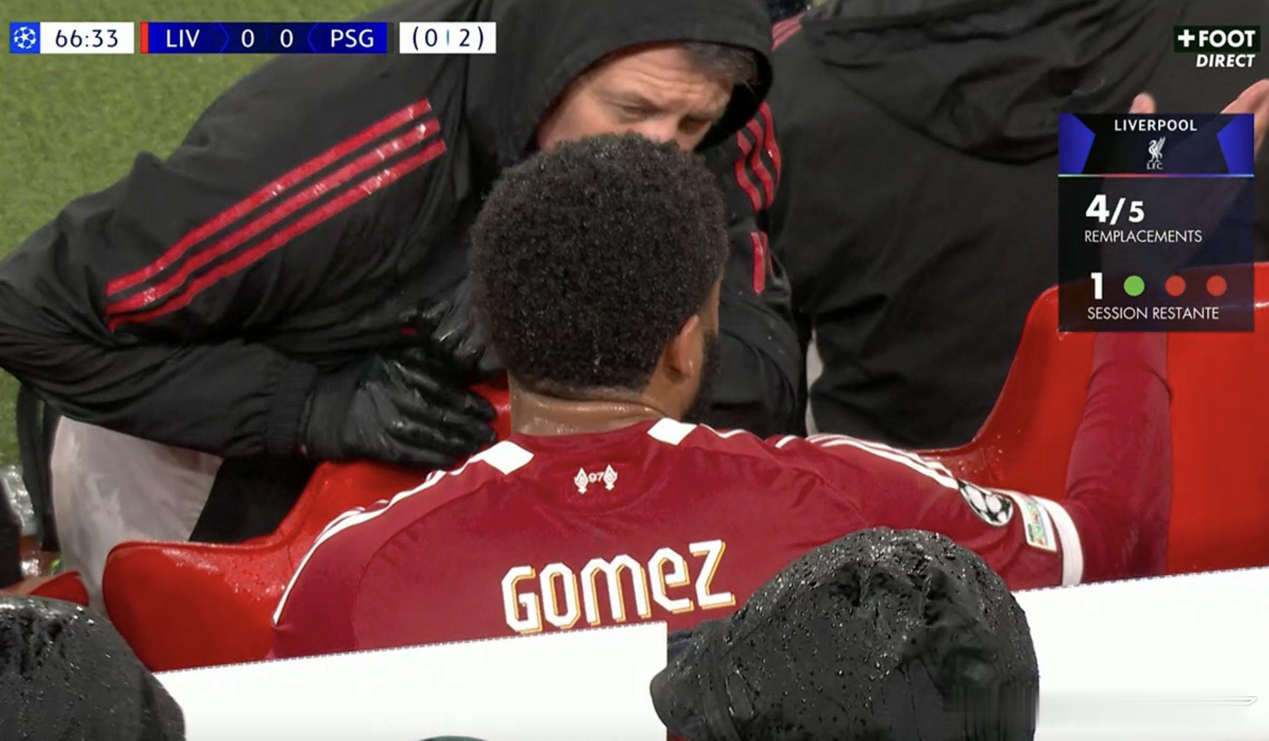 斯洛特谈乔·戈麦斯：“他没有受伤，但我原本想做另一个换人调整。然后他对我说：‘我