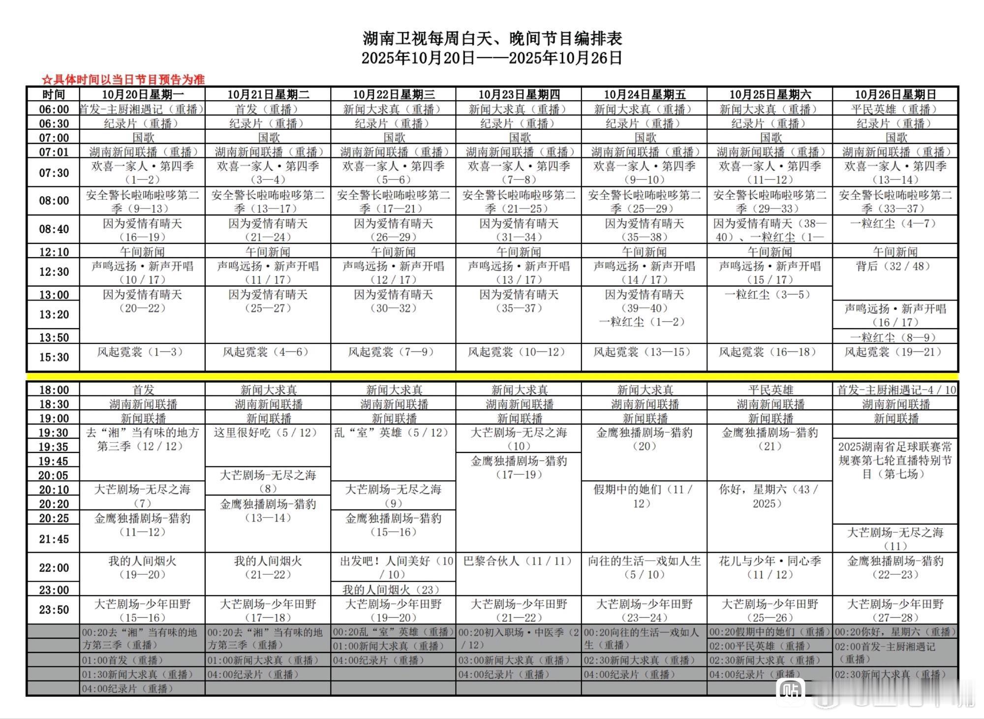 水龙吟定档下周湖南卫视编排！《猎豹》周四三集连播！加更是为了提档水龙吟？！上午