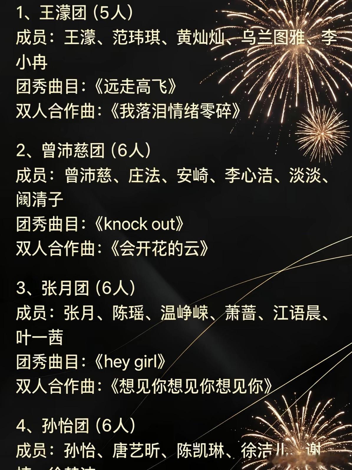 曝浪姐7总决赛选歌组队网传《乘风2026》（浪姐7）总决赛分组与选曲已全面曝光，