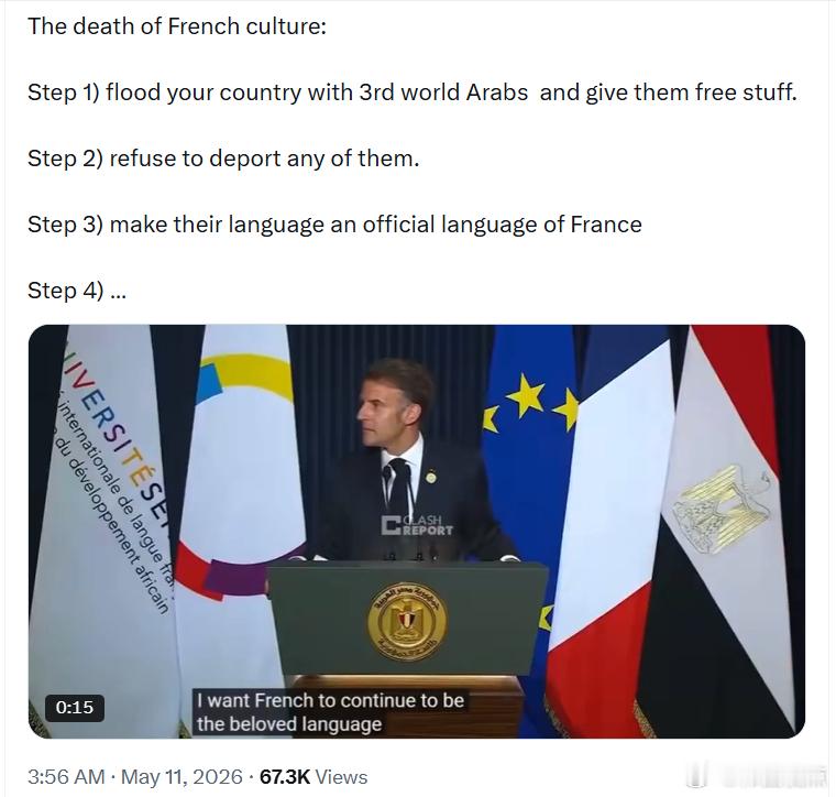 法国文化的消亡：第一步：让大量第三世界的阿拉伯移民涌入你的国家，还给他们各种免费
