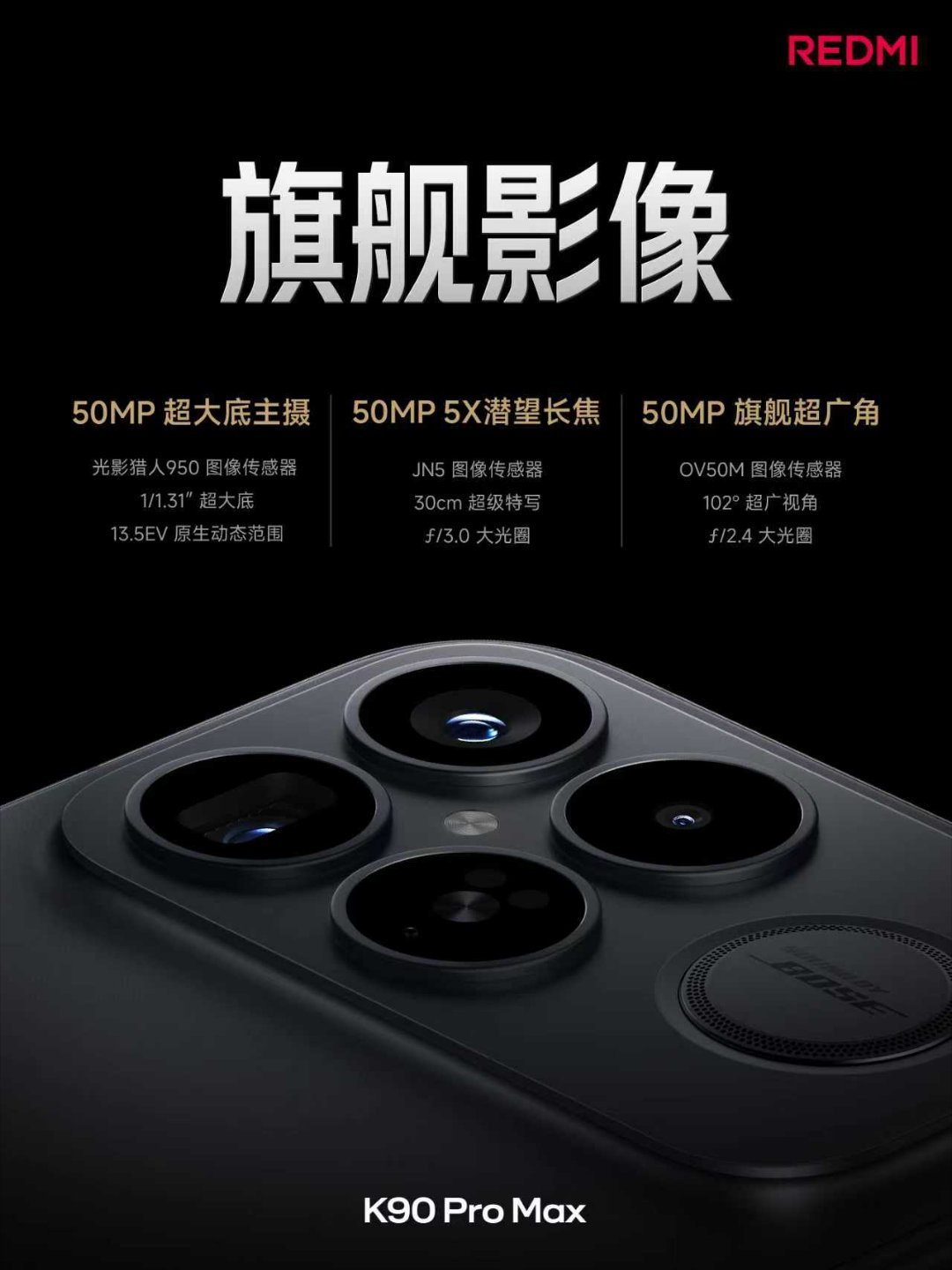 REDMIK90ProMax安排上5倍潜望长焦了，这次影像部分没得说