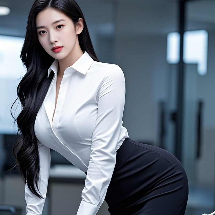 娇俏包臀韵自流，衬衫束腰媚难收