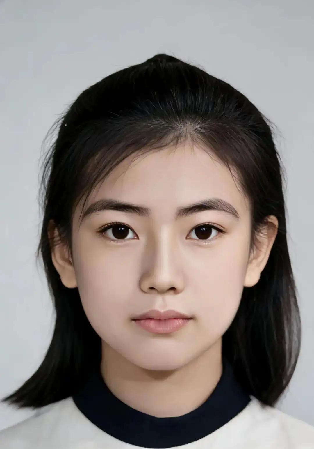 六年级戴红领巾的照片里，高圆圆的眉骨已经勾勒出未来——美不是化妆堆出来的，是骨骼