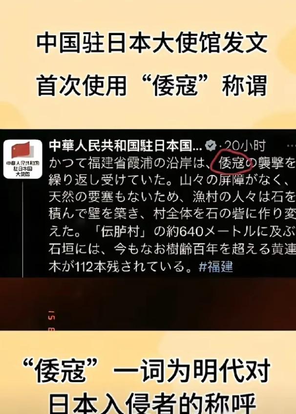 中国驻日大使发文称日本为倭寇，日本彻底炸锅了！ 说白了，这可能是第一次让国人