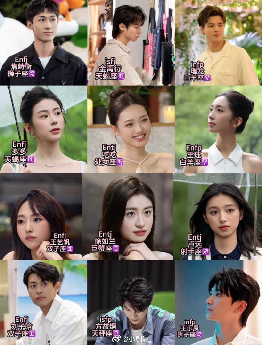 心动的信号心动的信号8💗mbti测试两个男生E人真的明显蓝蓝吃吃和