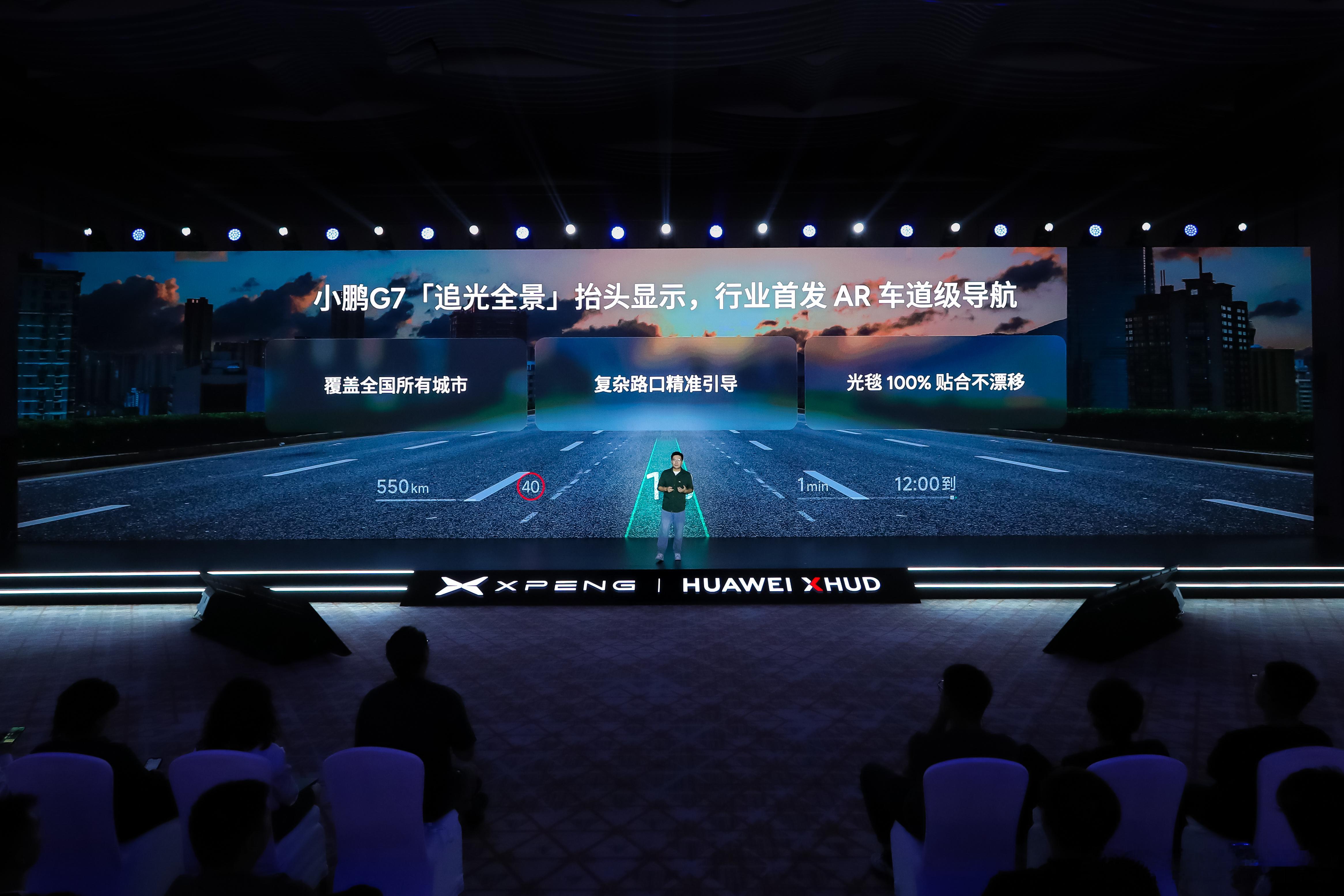 小鹏这一波很自信，HUD绿色光毯，100%贴合真实道路、不漂移。不是99.999