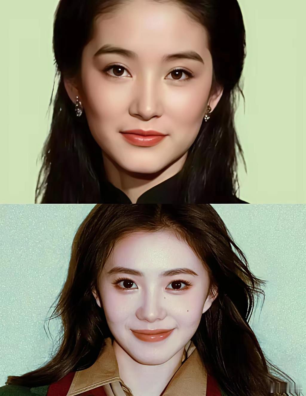 发现大美女之间眉眼总是相似的……光看眉眼刘浩存和林青霞还是有点像的