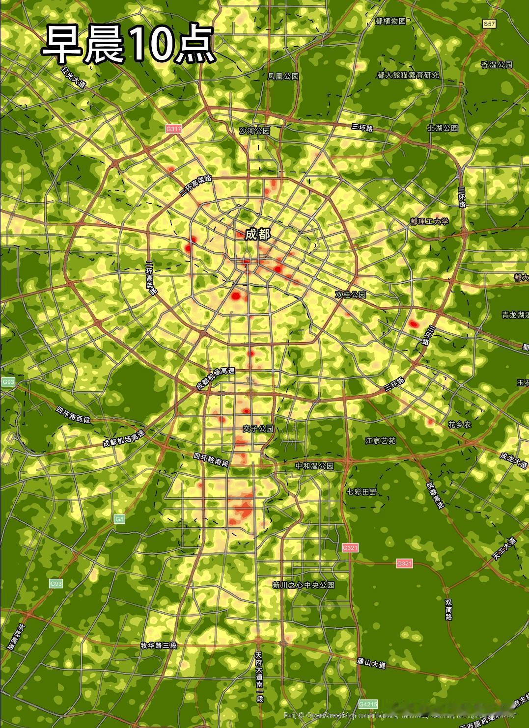 成都牛马工作路径作为一名资深牛马，今天分析了下成都市分时人口热力数据[doge]，